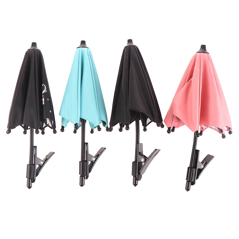 1PC Electric Motorcycle Phone Bracket Umbrella Car Navigation Frame Rider Helmet Umbrella Hand Sunshade Outdoor Bendable