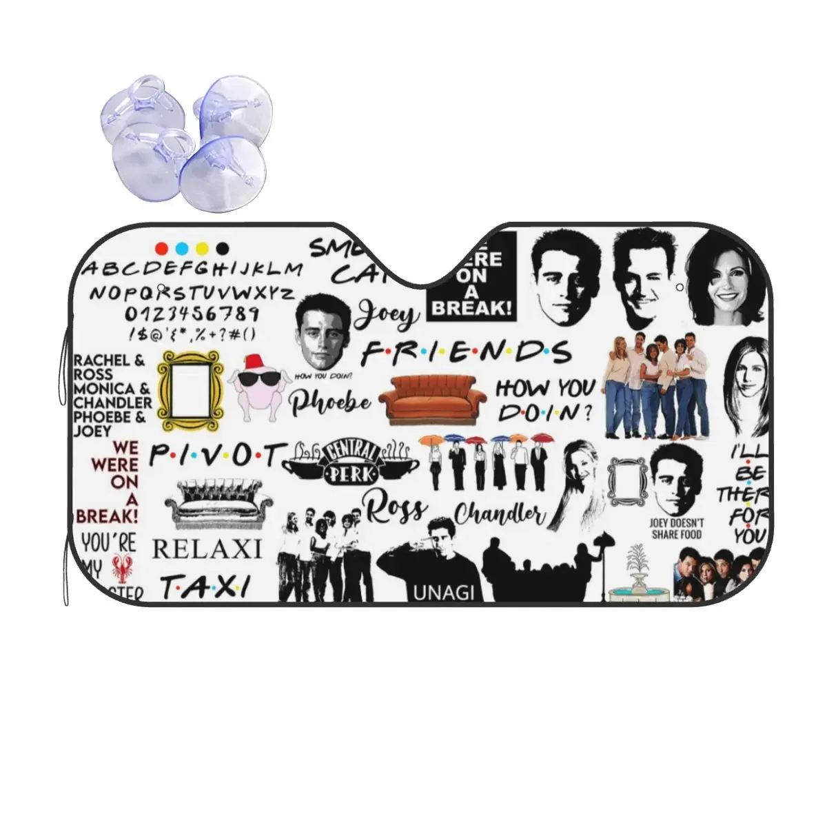 

Friends TV Show Sunsha Windscreen Cartoon American Cover Front Block Window 70x130cm Sun Visor Ice Shield Dust Protection