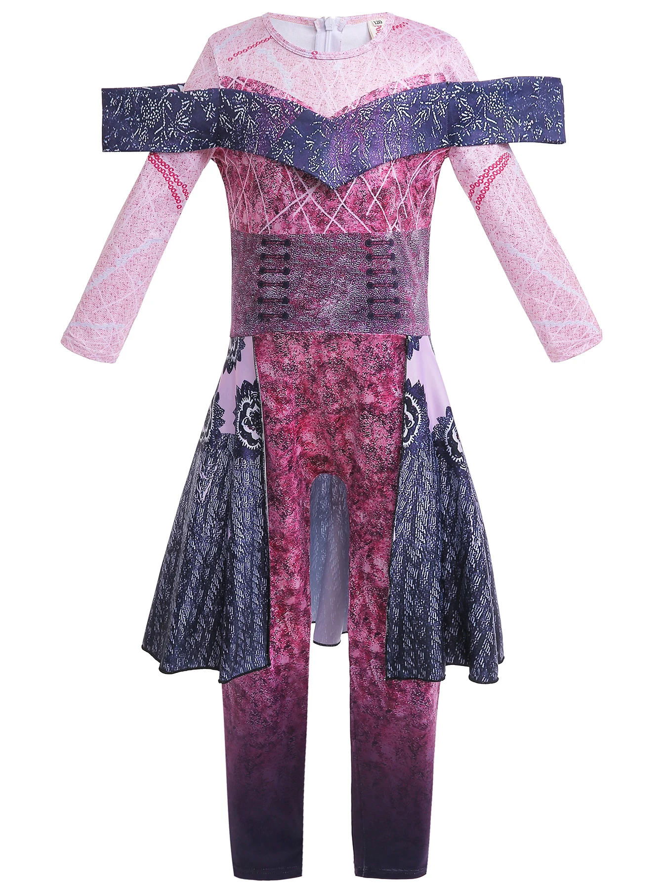 الفتيات الاطفال أحفاد 3 الذكور تأثيري حلي إيفي زي الاطفال فانتازيا هالوين الملابس شعر مستعار حفلة عيد ميلاد يتوهم