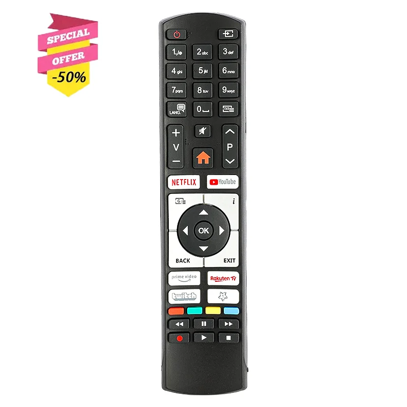 RC4518P Remote Control For Telefunken Smart TV 42FG7450 E32F545A 32DTH525 39DTH525 XH32K550D XU55K700 QU65K800 L24H125N3