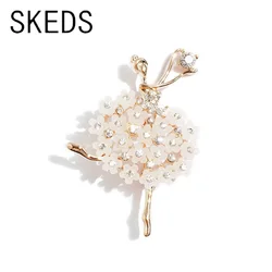 Luxury Crystal Ballet Dancer Temperament Brooches For Women Korean Style Rhinestone Retro Suit Decorative Women's Brooch Pin