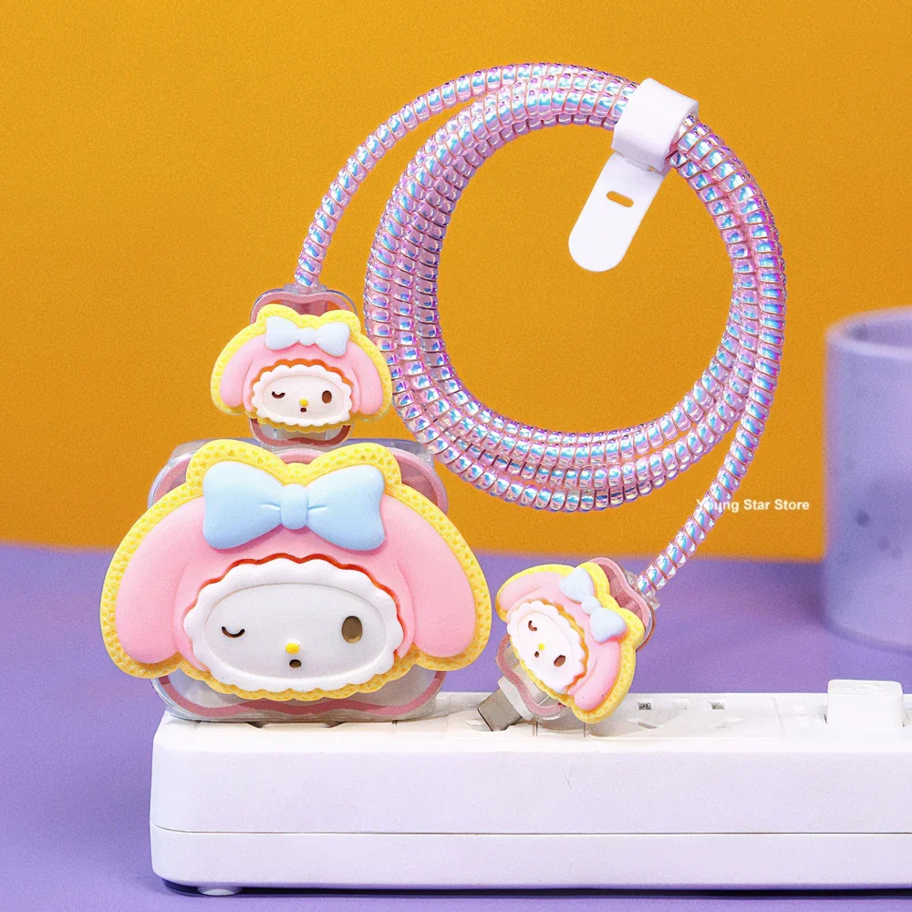 Cute Anime Cable Protector for iPhone / iPad 18W/20W Charger Protector Case Cartoon Cable Management Phone Wire Cord Organizers