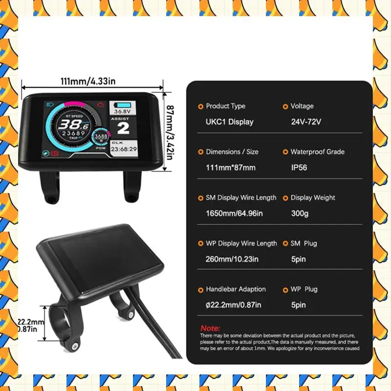 

ABYB LCD UCK1 Color Display Ebike Sine Wave Controller Three-Mode 36/48/52V 40A E-Scooter Parts