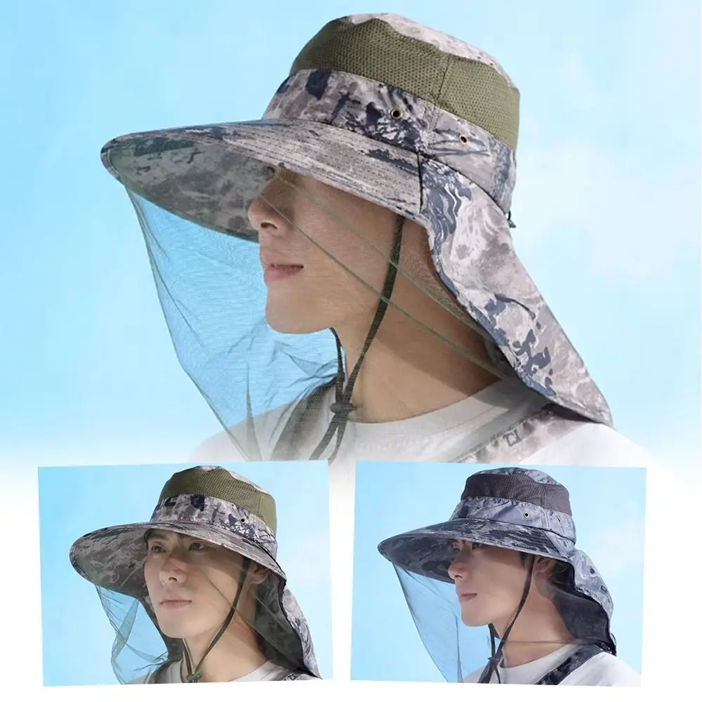 Summer Insect Proof Cap  Mosquito Hat For Women Men Face Neck Protection Bucket Hat Outdoor Jungle Farm Fishing Sun