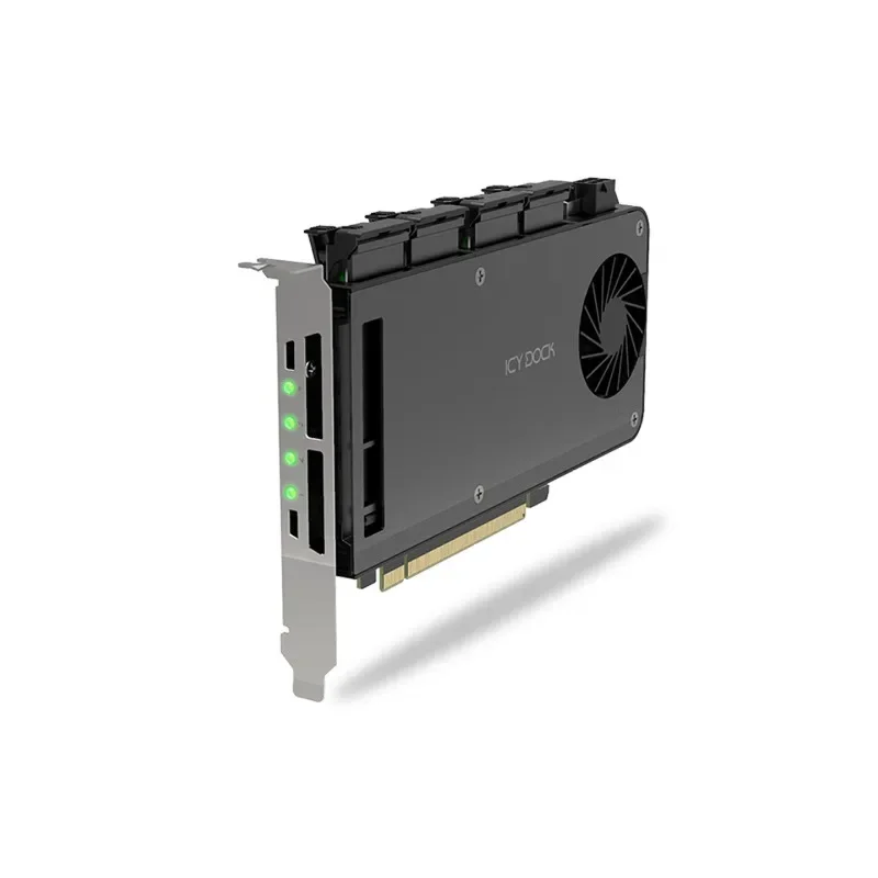 4-Disk M.2 NVMe SSD hard disk box PCIe5.0 adapter card PCIe4.0 hard disk extraction box Tool-free installation can extract