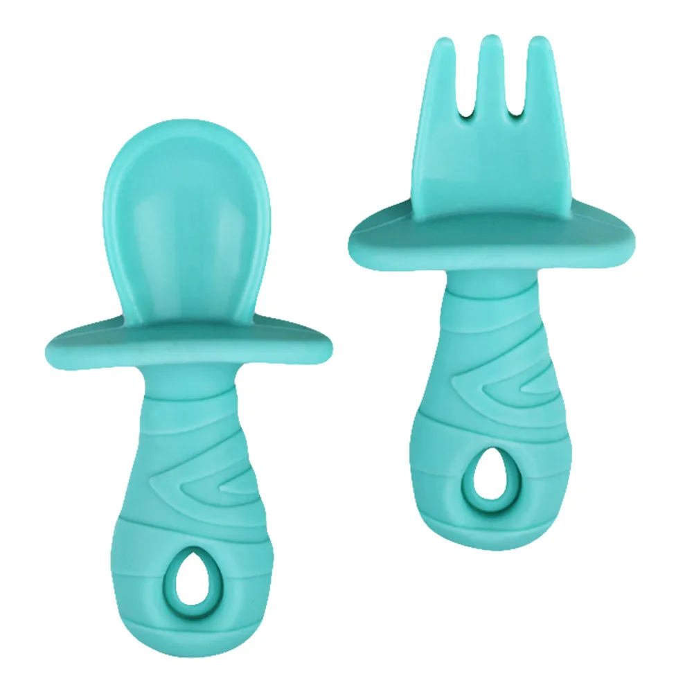 

Infant Fork and Spoon Set High Quality Silicone Baby Flatware for Independent Eating Practice Motor Skills Development Kid