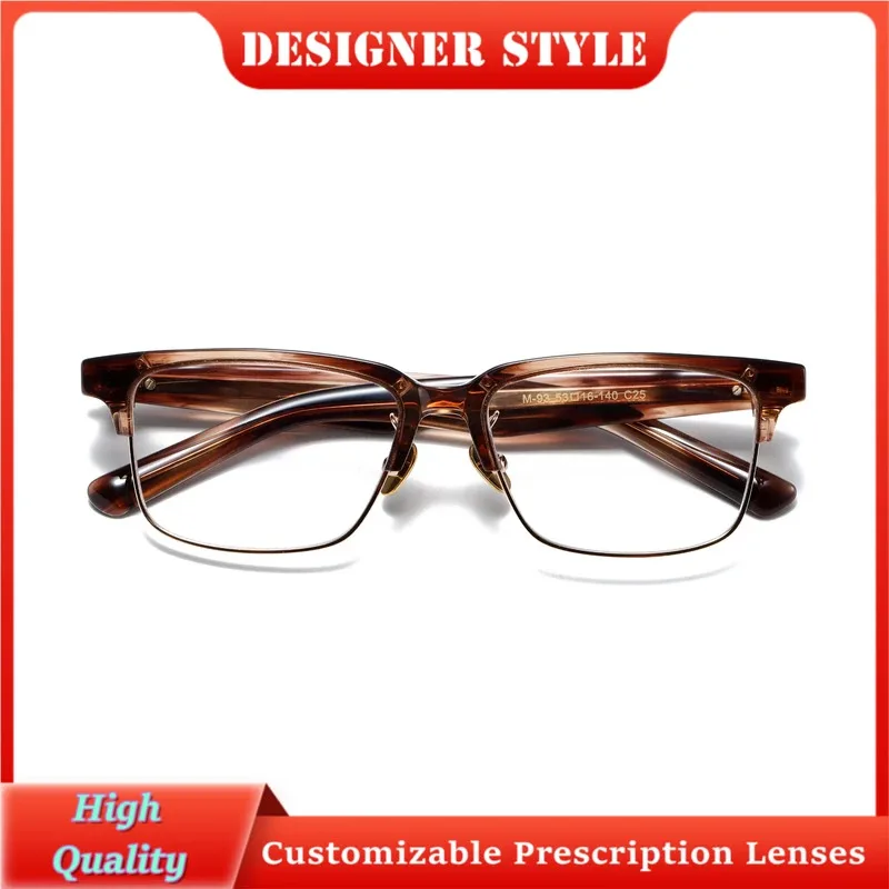 Global Trade 9999 Same Style M93 Japanese Designer Pure Titanium Glasses Frame Men Women Eyeglasses Frames Eyebrow 999.9