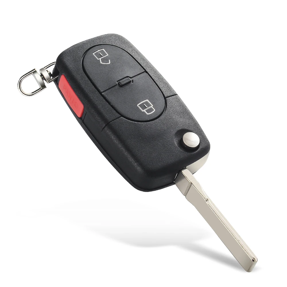 Keyyou ใหม่5ชิ้นสำหรับ Audi TT A2 A3 A6 A4 A8 TT Quattro CR2032/CR1616 2/2 + 1/3/3 + 1ปุ่มกุญแจรถยนต์แบบพับได้เคส