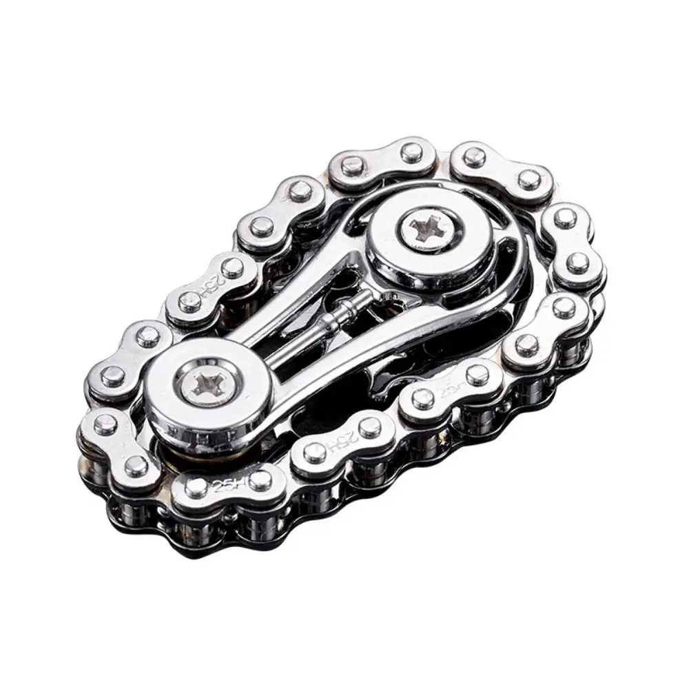 Chains Gear Fingertip Gyro Mechanical Spinning Top Fingertip Sprocket Hand Spinner Chain Gear Metal Gyroscope