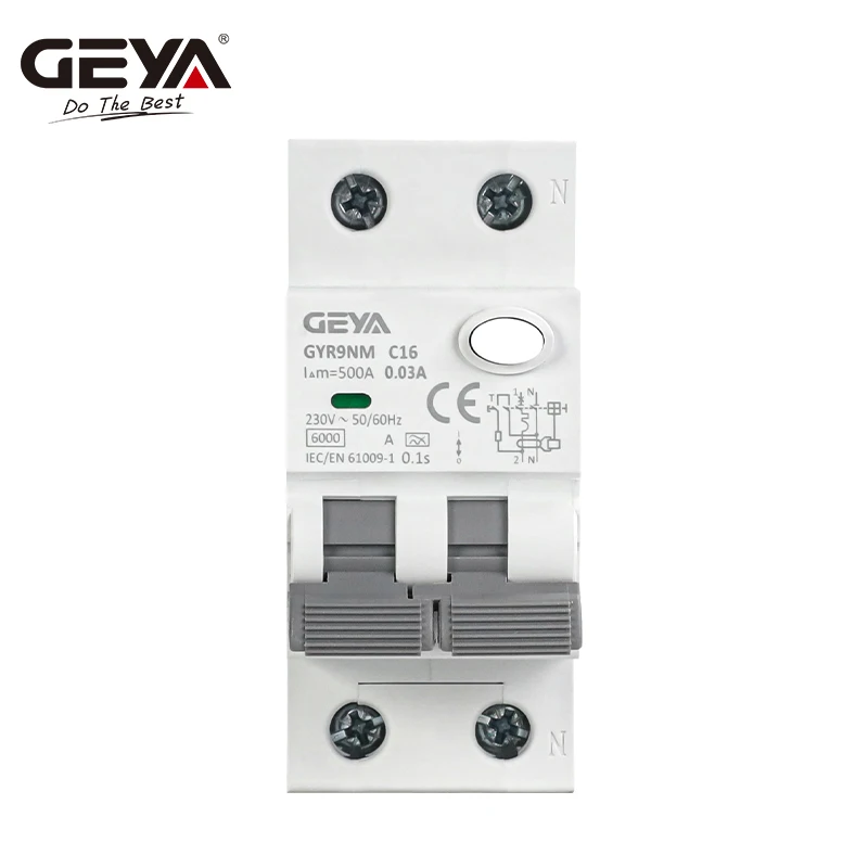 GEYA GYR9NM Type A RCBO 6KA 16A 25A 32A 40A Electromechanical Residual Current Circuit Breaker With Over Current Protection
