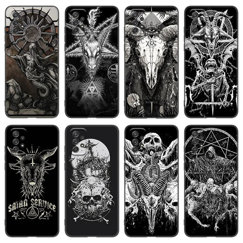 Satanic Scary Skull Phone Case For Samsung Galaxy A21 A30 A50 A52 S A13 A22 A32 4G A23 A33 A53 A73 5G A12 A31 A51 A70 A71 A72