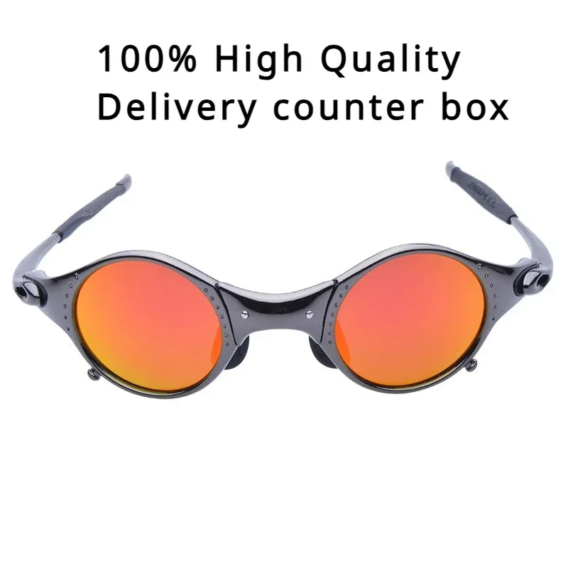 Gafas de sol polarizadas con montura de metal para ciclismo, lentes de sol de alta calidad para pesca al aire libre y montañismo, color pistola