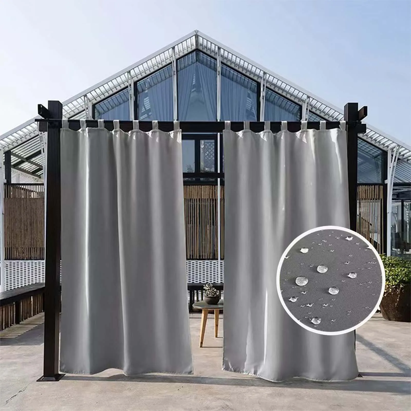 

Outdoor Waterproof Rainproof Curtains 70% Blackout High Shading Patio Terrace Curtains for Window Home Balcony Hotel Bedroom