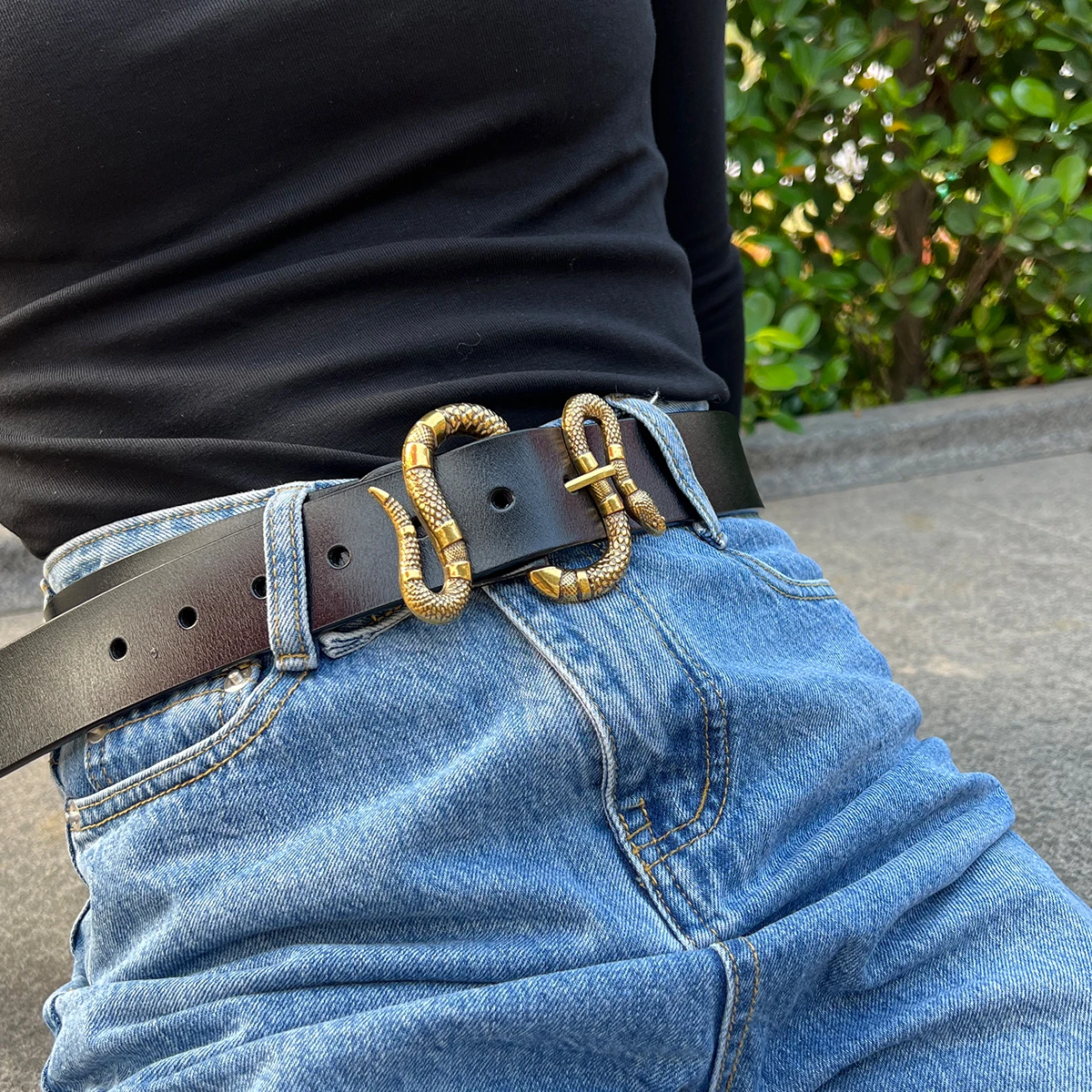 High-end luxury brands elegant Women\'s leather belt female Snake Wide belt for Women goth corset cummerbund Punk Mens belts
