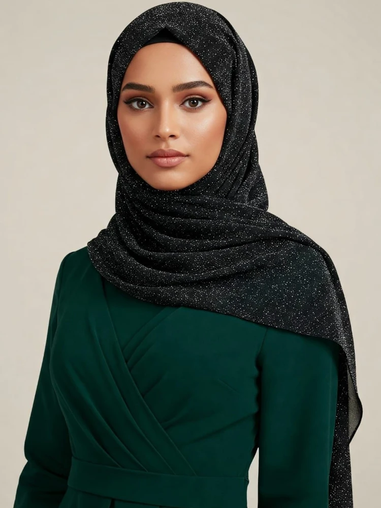

New Sparkling Gypsy Hijab Scarf Muslim Fashion Hijabs Sparkling Scarf Shawl Women Scarf Headscarf Ramadan Turban Hijab for Women