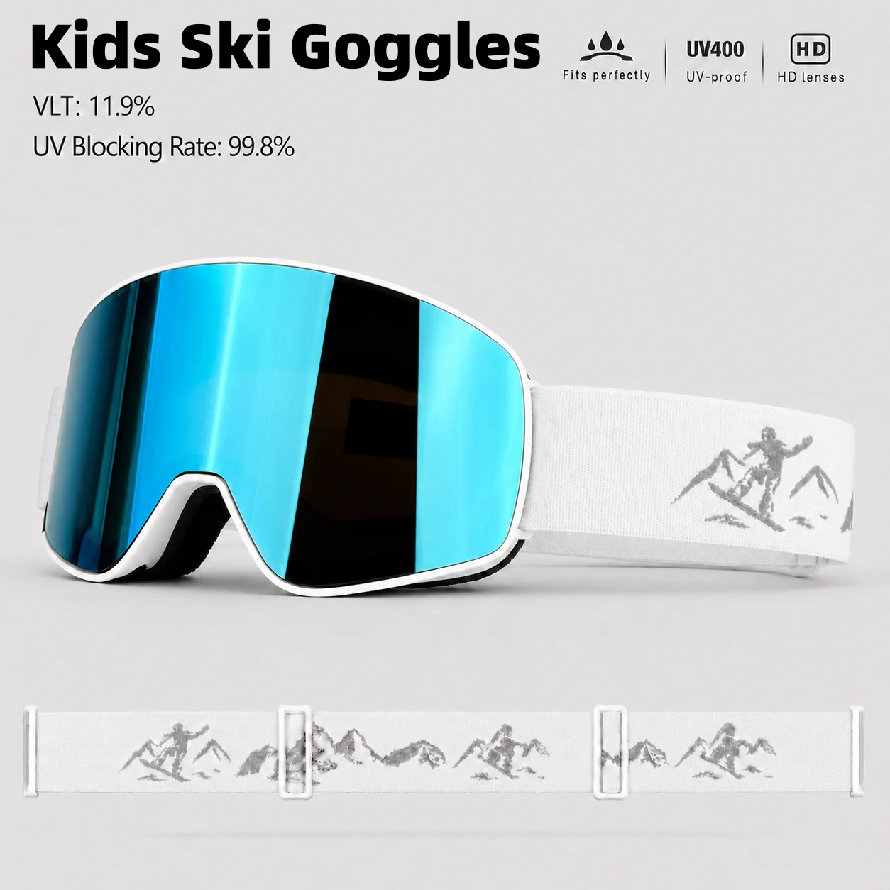 Image of Neue Kinder-Skibrillen für 4-15 Jahre, Professionelle Anti-Beschlag-Snowboardbrillen für Kinder, UV400 Kinder-Skimaske