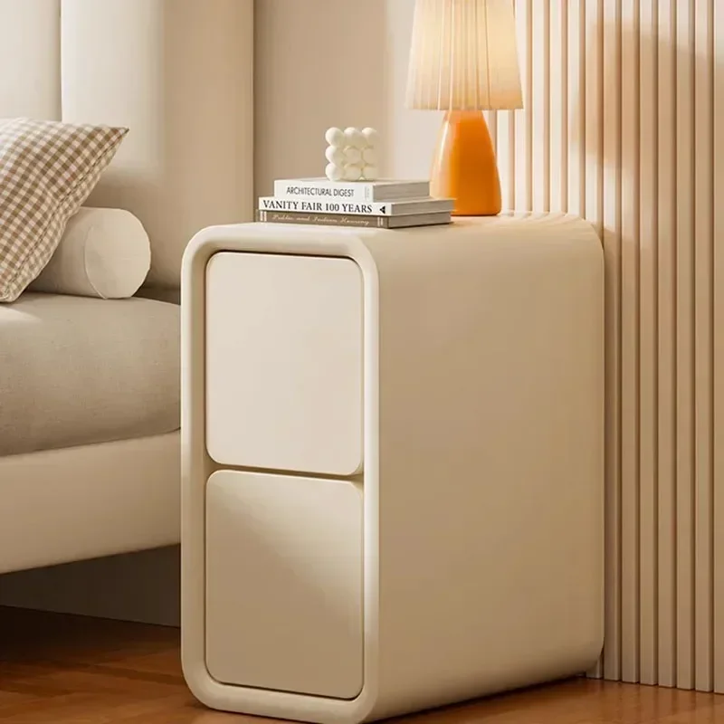 Cream Nightstand Advanced Sense Light Luxury Nightstand Small Narrow Bedroom Home Narrow Modern Simple Furniture
