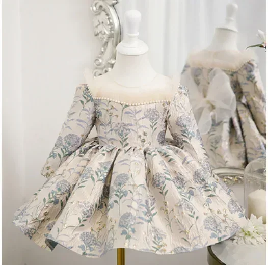 

Holiday Dresses Kids For Girls Baby Birthday Party Vestidos Casual Print A-line Costume Dress PrincessGirl Clothes Princess