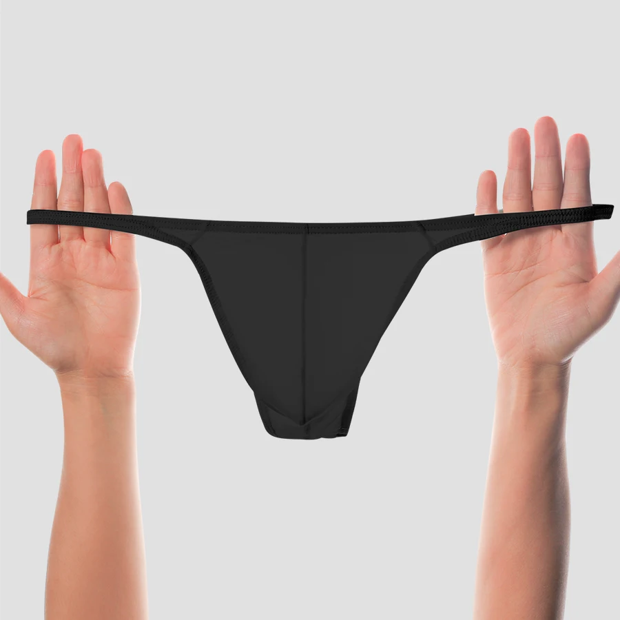 Men's low-waisted solid color U-shaped stretchy tight sexy T-shaped underwear exposing the buttocks thong breathable pants image 4