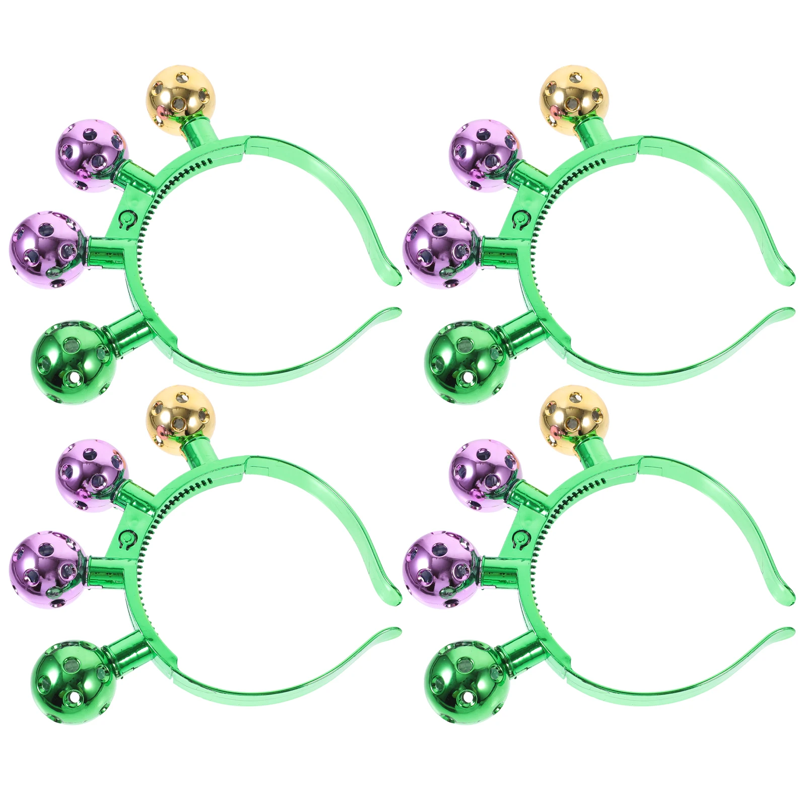 

4pcs LED Glow Headb s Plastic Bell Shaped Adjustable Christmas Party Hair Accessories Women Disco Holiday Xmas