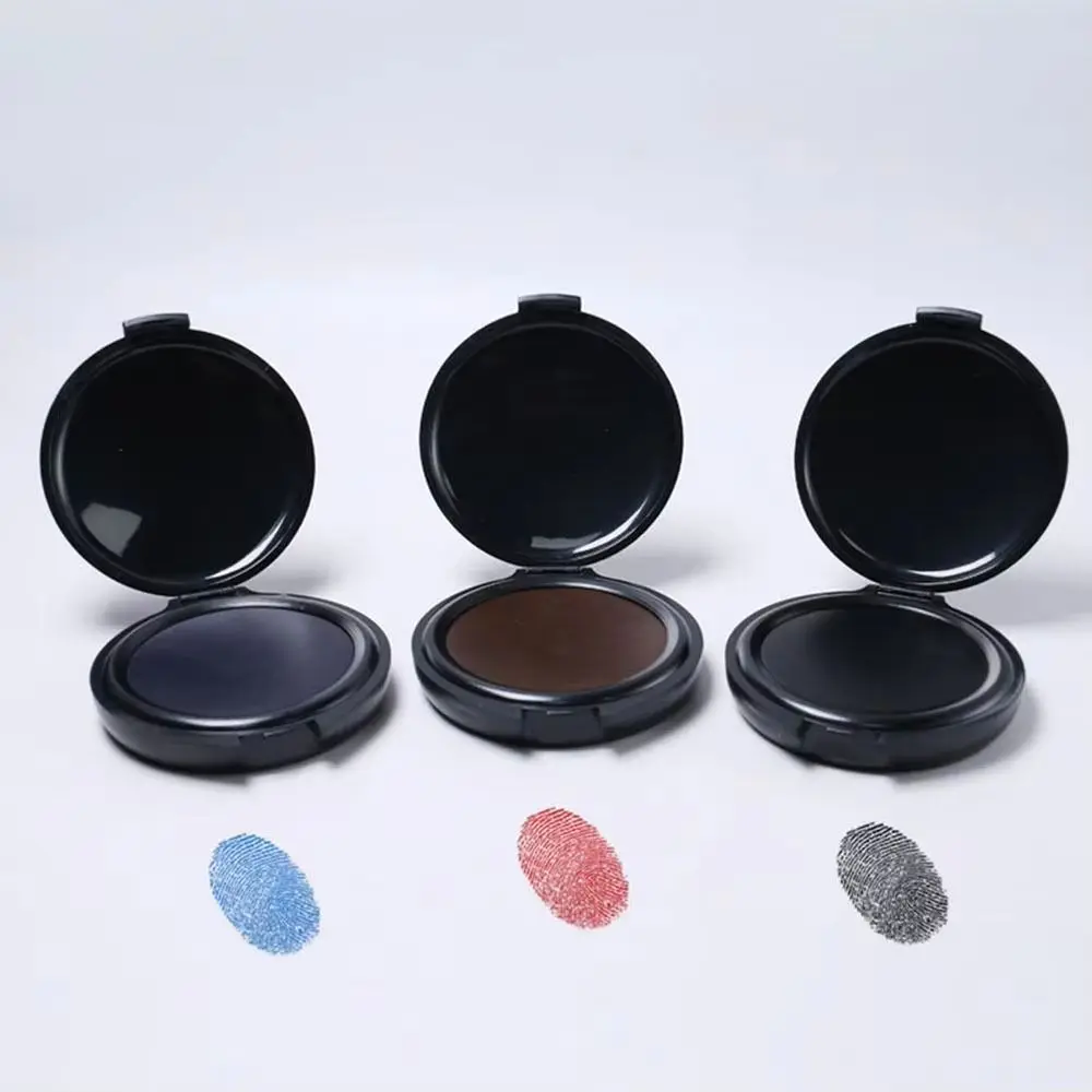 1Pcs 5.8cm Stamp Pad Waterproof Portable Fingerprint Ink Pad Mini Black/Red/Blue Thumbprint Ink Pad Identification Security