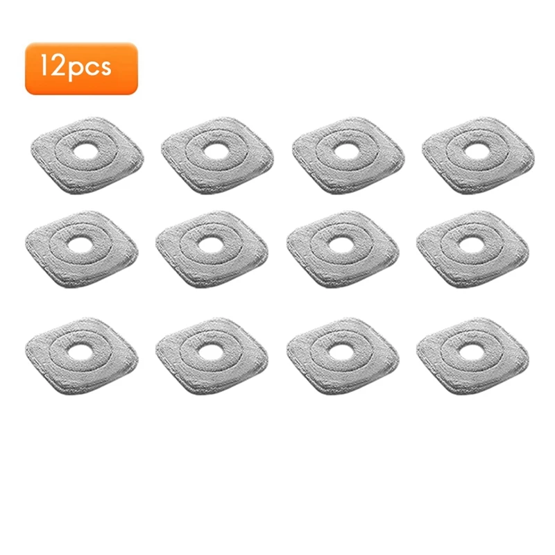 ABWM-12Pcs Washable Mop Cloth Pads For Joybos Mop Squeeze Mop Automatic Separation Rotating Cleaning Floors Mop Pads Cloth