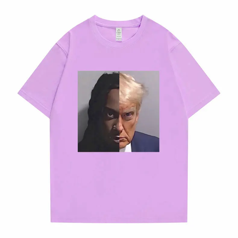 Rapper Playboi Carti Donald Trump Mugshot T-shirt Men Women Funny Rap Meme Narcissist Opium Whole Lotta Red Die Lit WLR Tshirt