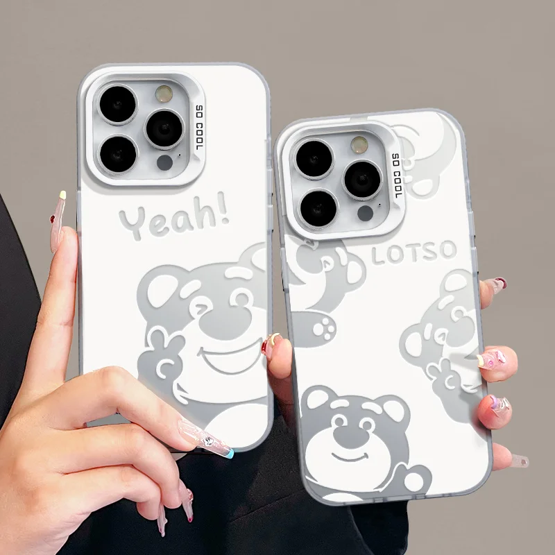 Hollow Toys Story Lotso Bear Phone Case for OPPO Reno 6 6Pro 7 7Pro 7Z 8T 10Pro Plus 5G Matte Shockproof Back Cover