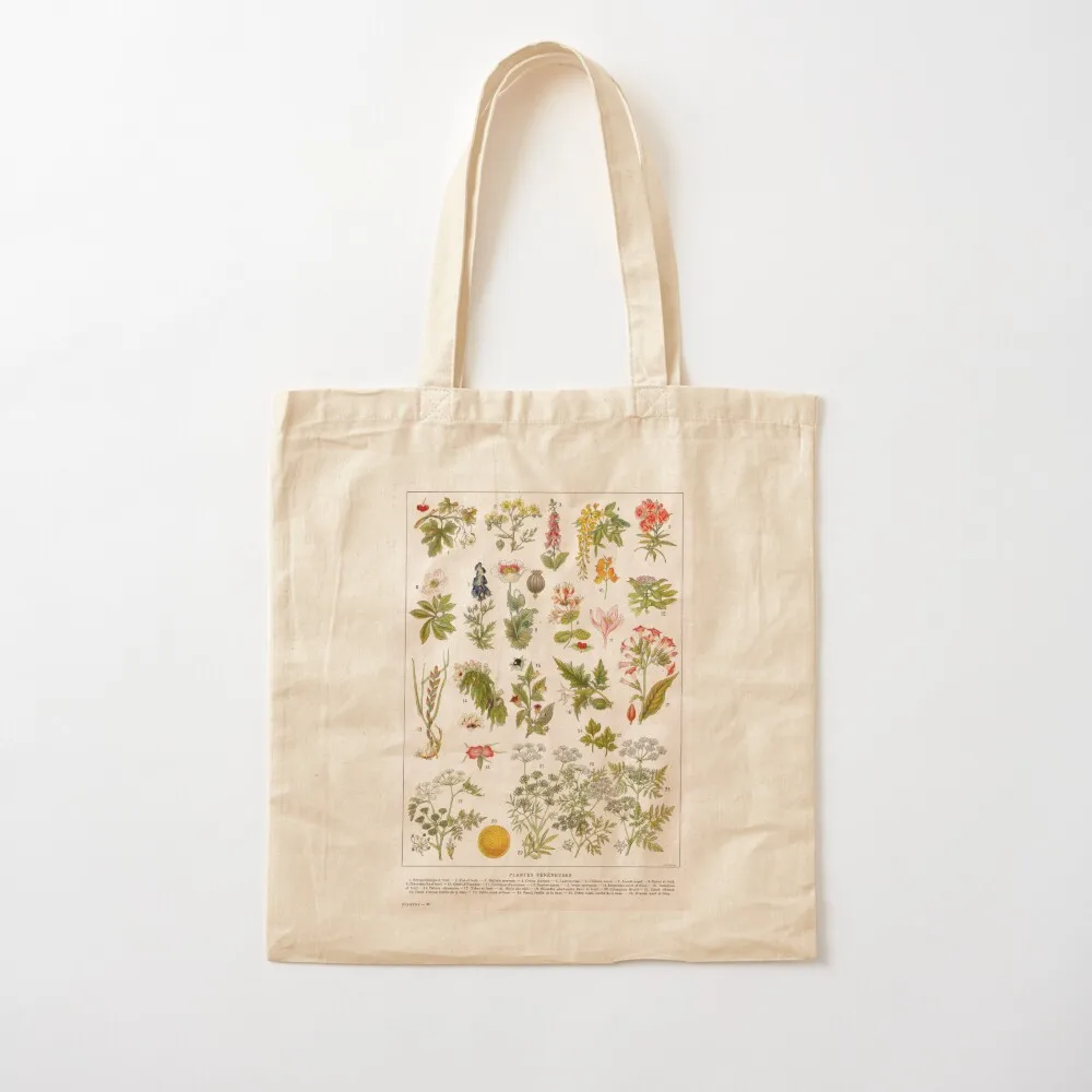 Adolphe Millot - Plantes vénéneuses - French vintage botanical illustration Tote Bag large size bags