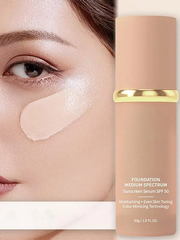 Liquid Foundation Color Changing Skin Tone Concealer 4 In 1 Moisturizing Waterproof High Coverage Base Makeup Cosmetics