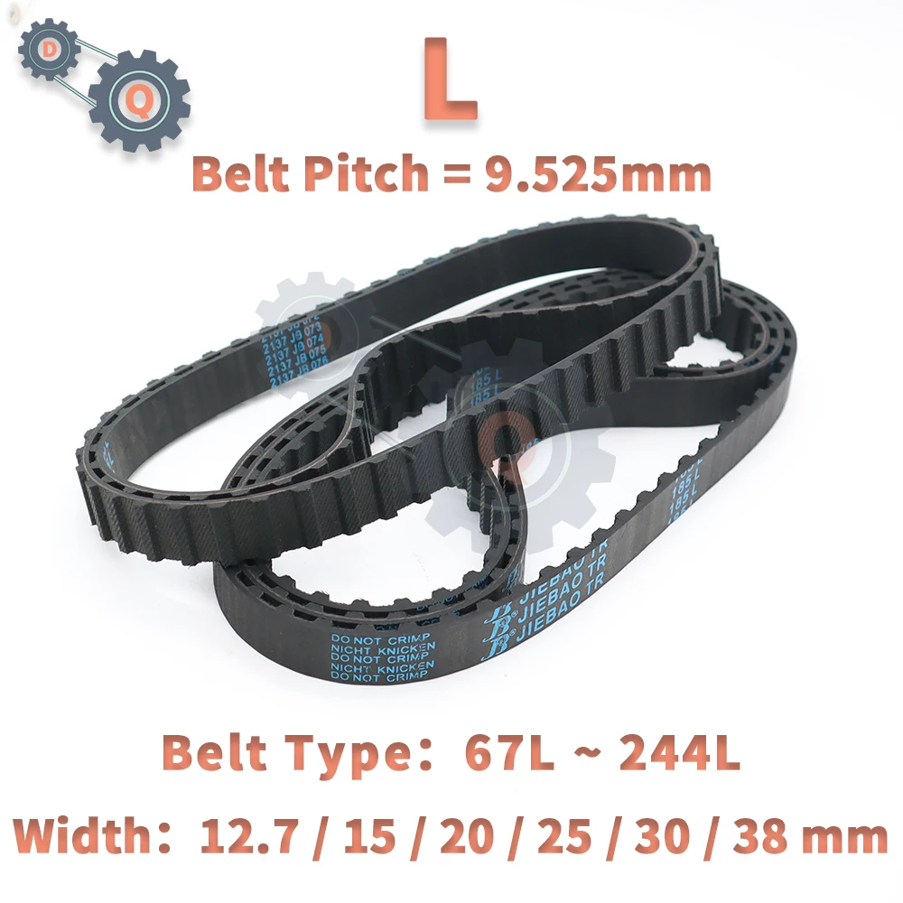 Rubber Belt 67L to 244L Model L Timing Belt Tooth Pitch 9.525mm L Belt Width 12.7mm 15mm 20mm 25mm 30mm 38mm L Synchronous Belt