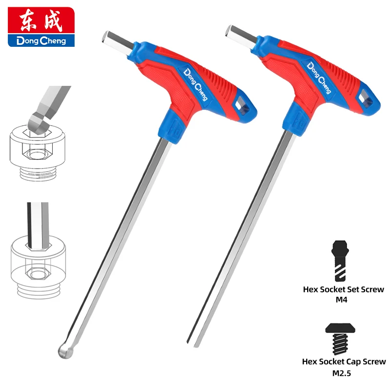 T-Handle Hex Key Allen Wrench Flat Ball/Flat Head Metric 2/2.5/3/4/5/6/8/10mm Home Auto Bike Repair Hand Tool Screwdriver