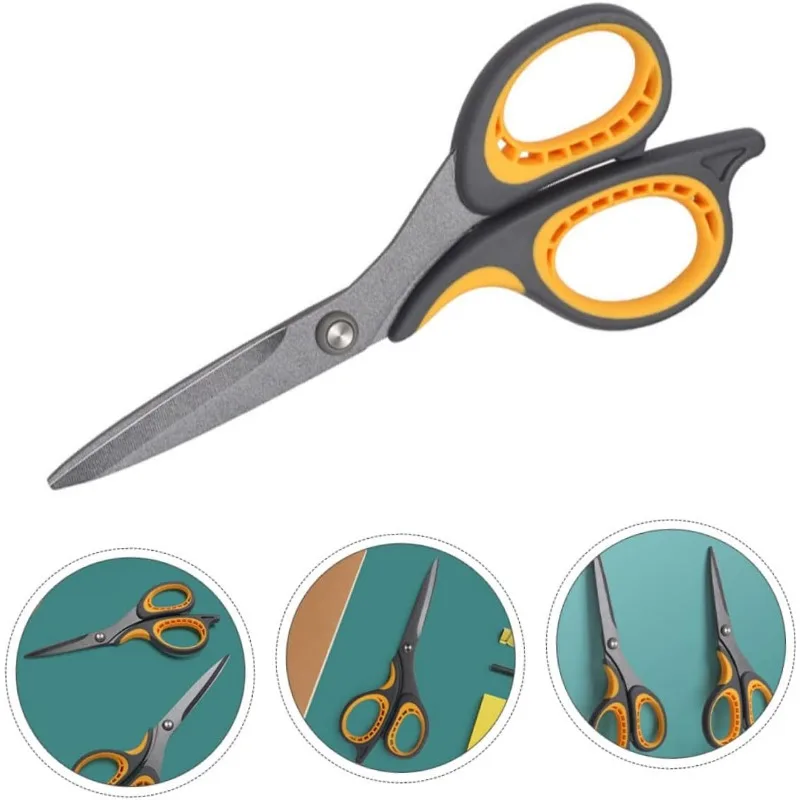 Household Scissors - Multifunctional Stainless Steel Pointed Scissors Teflon Coated Scissors Anti Stick Practical and Durable