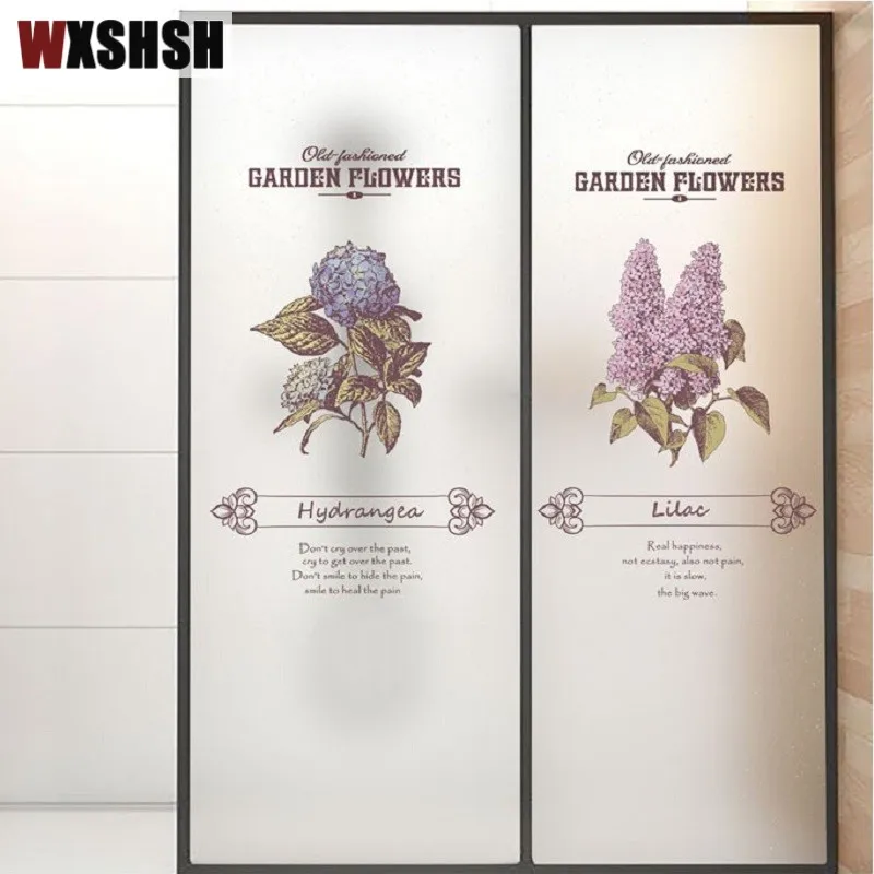 Window film privacy Electrostatic Custom Size Blooming Flower Pattern Non Toxic Glass Vinyl for Home Tint-Film Window Covering