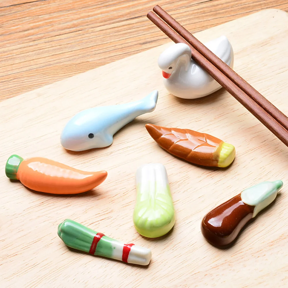 

4 Pcs Chopstick Holders Chopsticks Rest White Tableware Supplies Ceramic Rack
