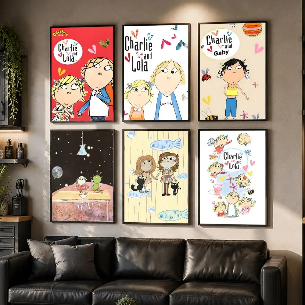 Charlie And L-Lola Animation Poster HD Waterproof Self-Adhesive Wall Art – Multi-Scene Use Top Gift Pick