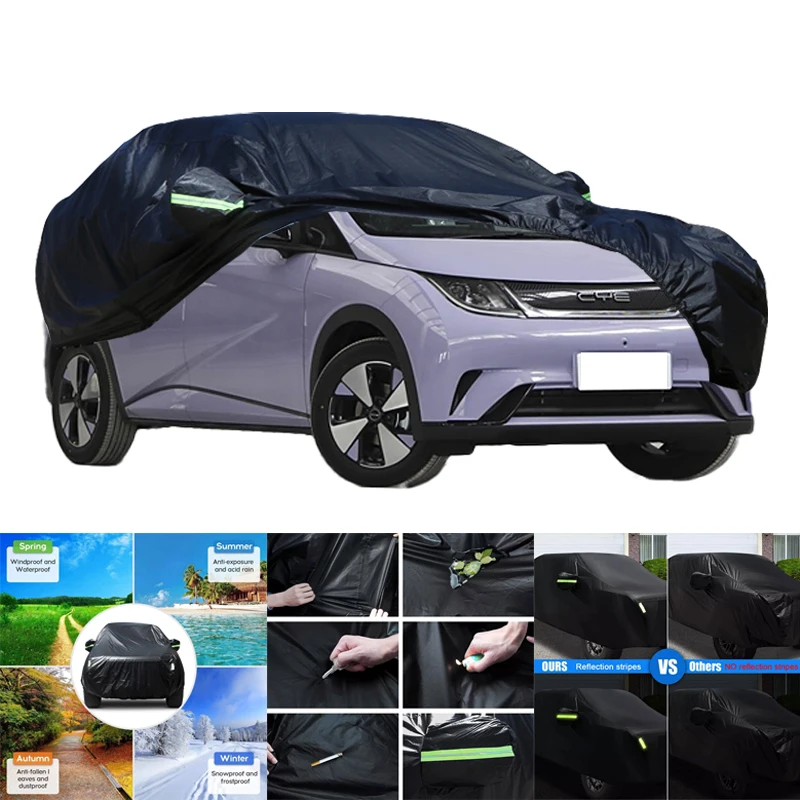 

For BYD Dolphin All-Weather Car Covers 6-in-1 Waterproof Dustproof UV Proof Snowproof Scratch Resistant Protection