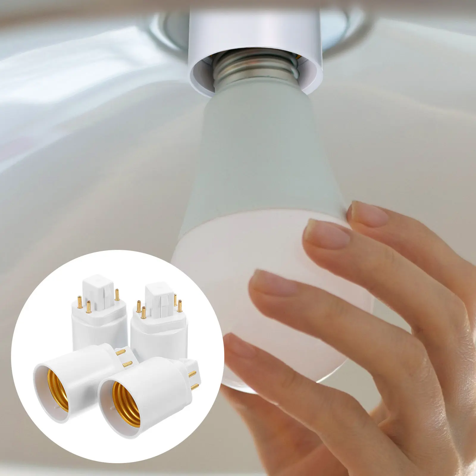 

Комплект из 4 адаптеров для лампочек с защитой от перегрева, переходник для цоколя E27, для дома и офиса