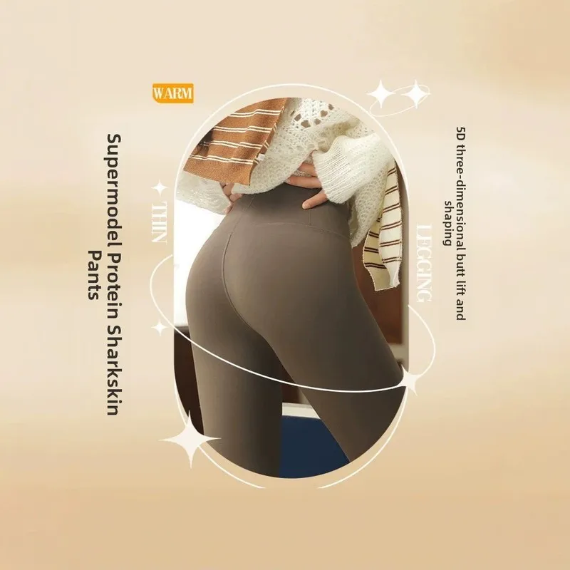 High Waist Yoga Pants Women Seamless Tummy Control Butt Lift No VPL Lines Soft High Elastic Leggings Winter Warm Tights