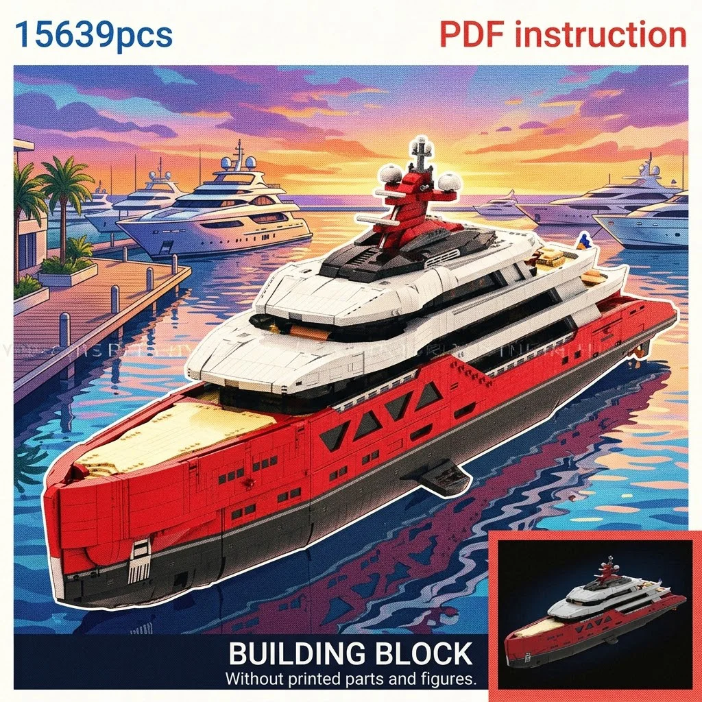 

Большая модель роскошной яхты, набор для сборки, подарок на день рождения, конструктор-лодка для моряков, игрушка для сборки по номеру 254412 MOC