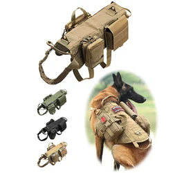 K9 Tactical Dog Harness Vest with Molle Carrier Bags Tool Pouch No Pull Handle Training Harness For Large Dogs German Shepherd