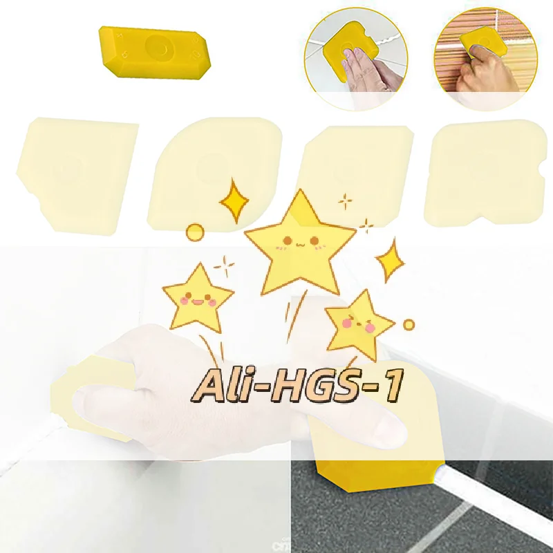 5PCS Grout & Caulking Tool Kit Professional Trowel, Scraper & Smoothing Set for Tile, Bathroom & Kitchen Sealant Work