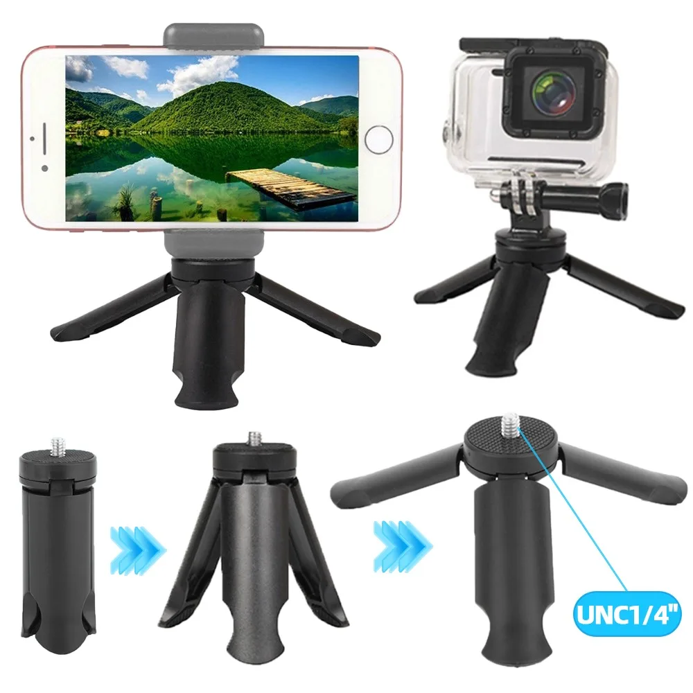 Mini Tripod with 1/4'' Screw Portable Table Stand Desk Tripods for Gopro Hero 13 12 11 10 9 Dji Action6 5 4 Camera Phone Gimbal