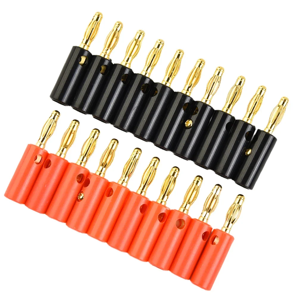 4/8/20pcs 4mm Banana Plug Gold-plated Lantern Head Connector Gold Audio Speaker Wire Cables Banana Horn Plug