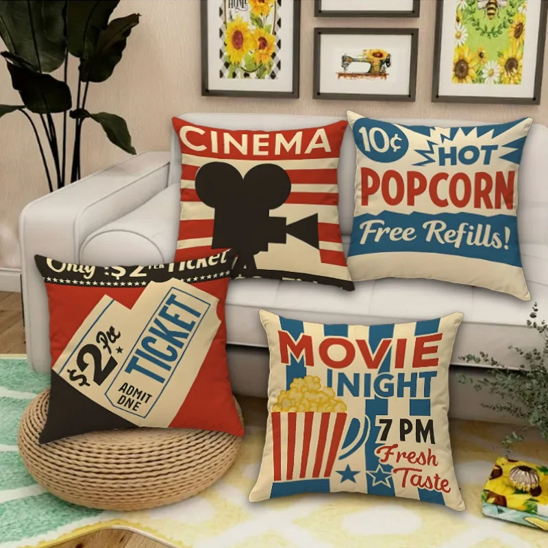 Home Cinema Tickets - 1 Stück 2D Flache Vintage Kino-Filmnacht