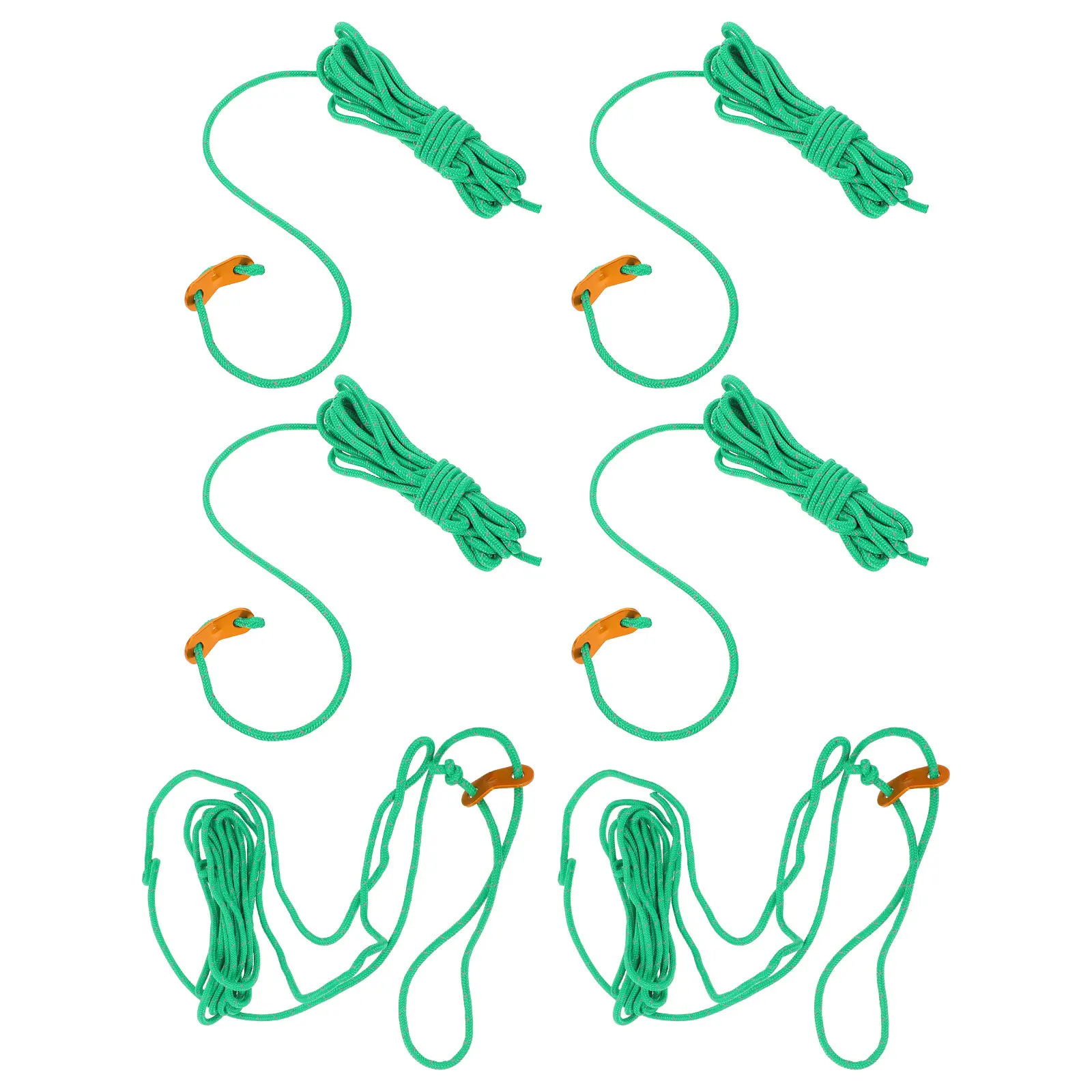 

6Pcs Reflective Guy Lines Highstrength Material Enhanced Visibility Parachute Rope Outdoor Camping Canopy Green