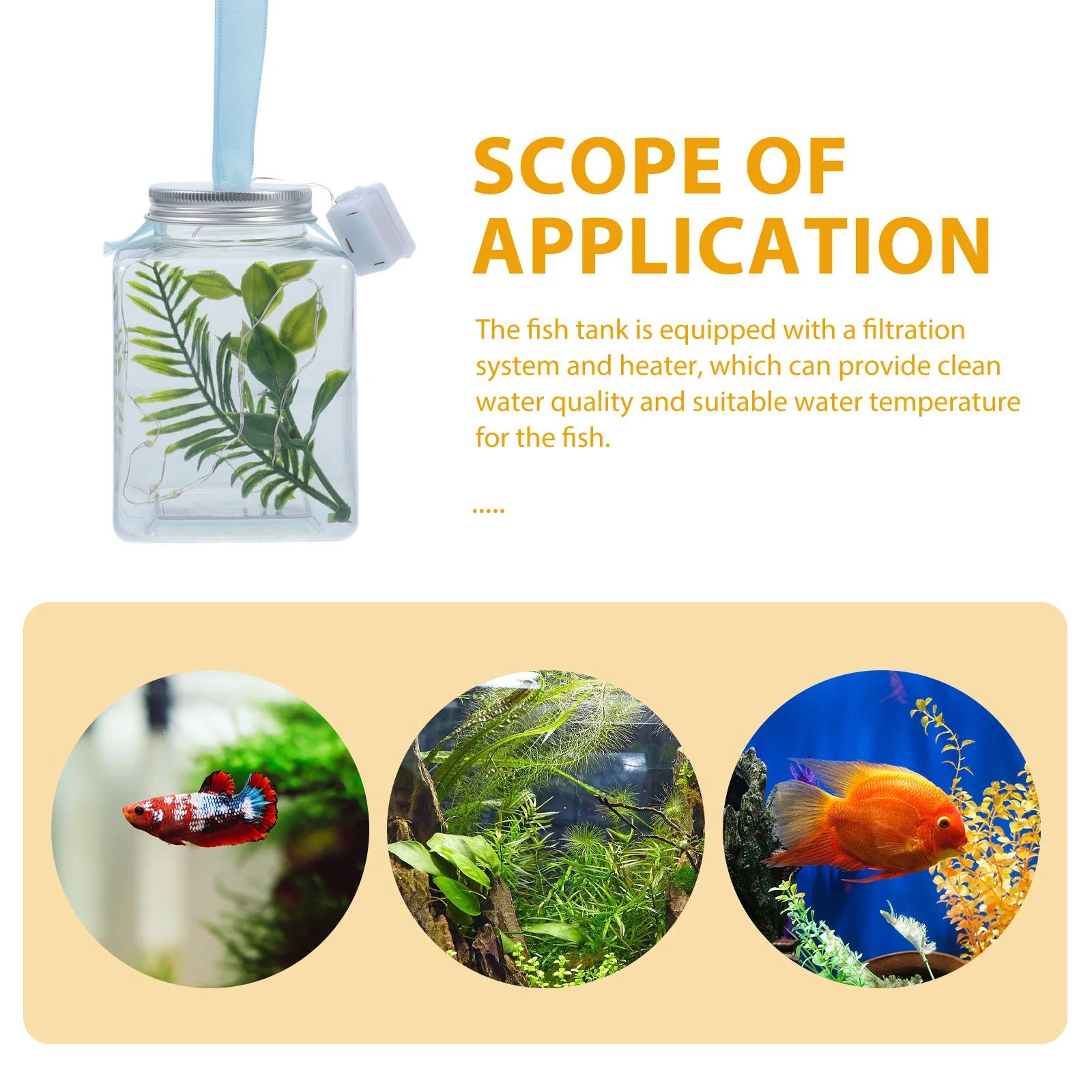 

1Set Transparent Plastic Fish Tank Desktop Aquarium Resistance Exquisite Craftsmanship Goldfish Bowl Home Office