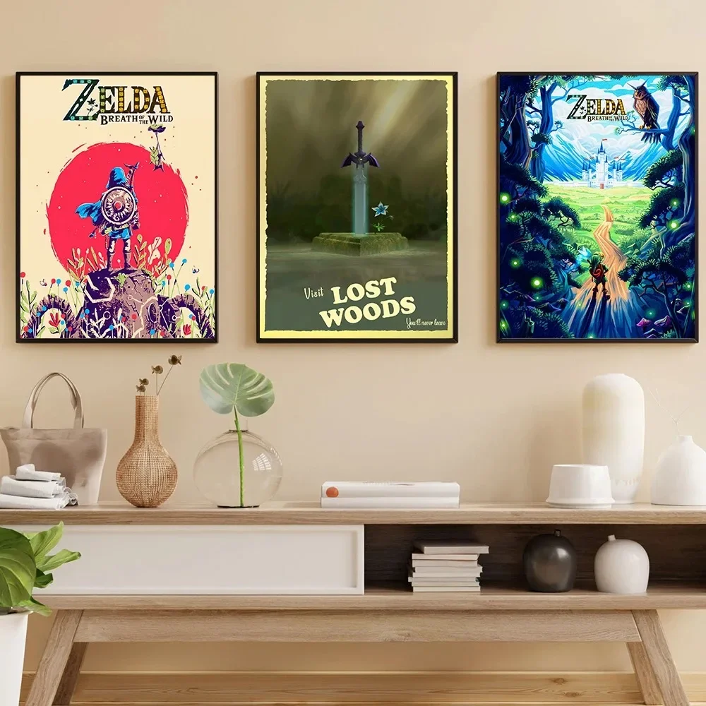 Zelda Travel Landscape Hyrule Rural Wall Picture Canvas Painting Wild Breath Living Room Decoration