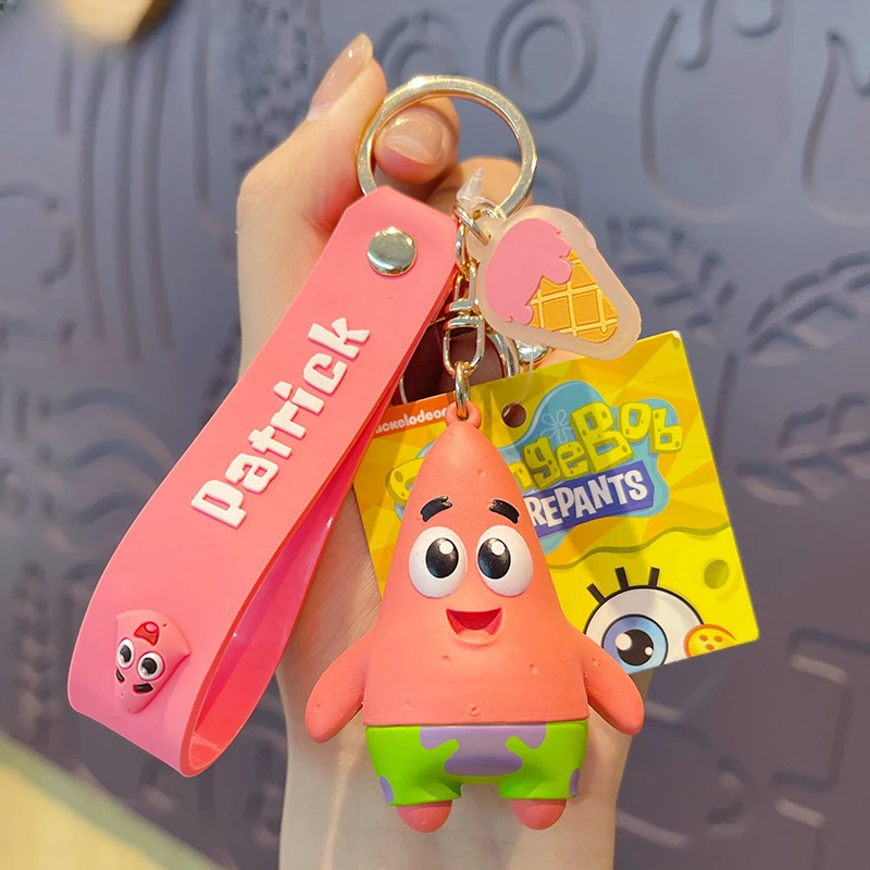 SpongeBob Schwammkopf Action figur Patrick Star Thaddäus sandige Wangen niedliche Mode Schlüssel bund Tasche Schlüssel ring Anhänger Geburtstags geschenke