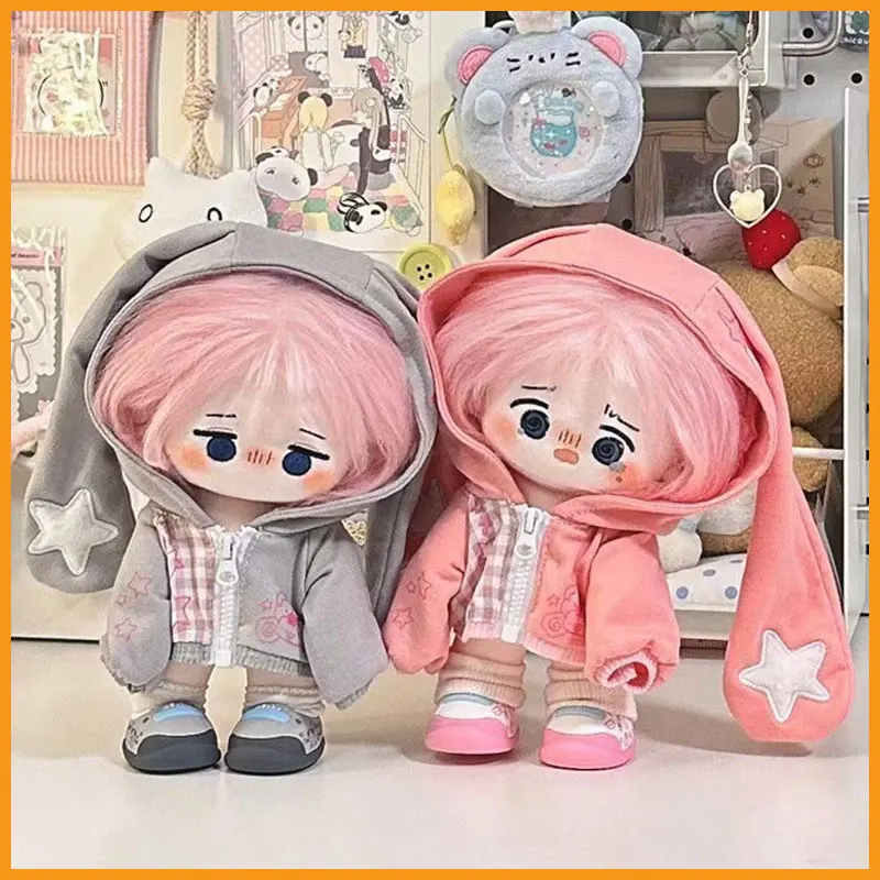 

20cm Cute And Super Cute Long Ear Hoodie Cotton Doll Fashionable Spring And Autumn Cross Dressing Clothes Creative Accessories